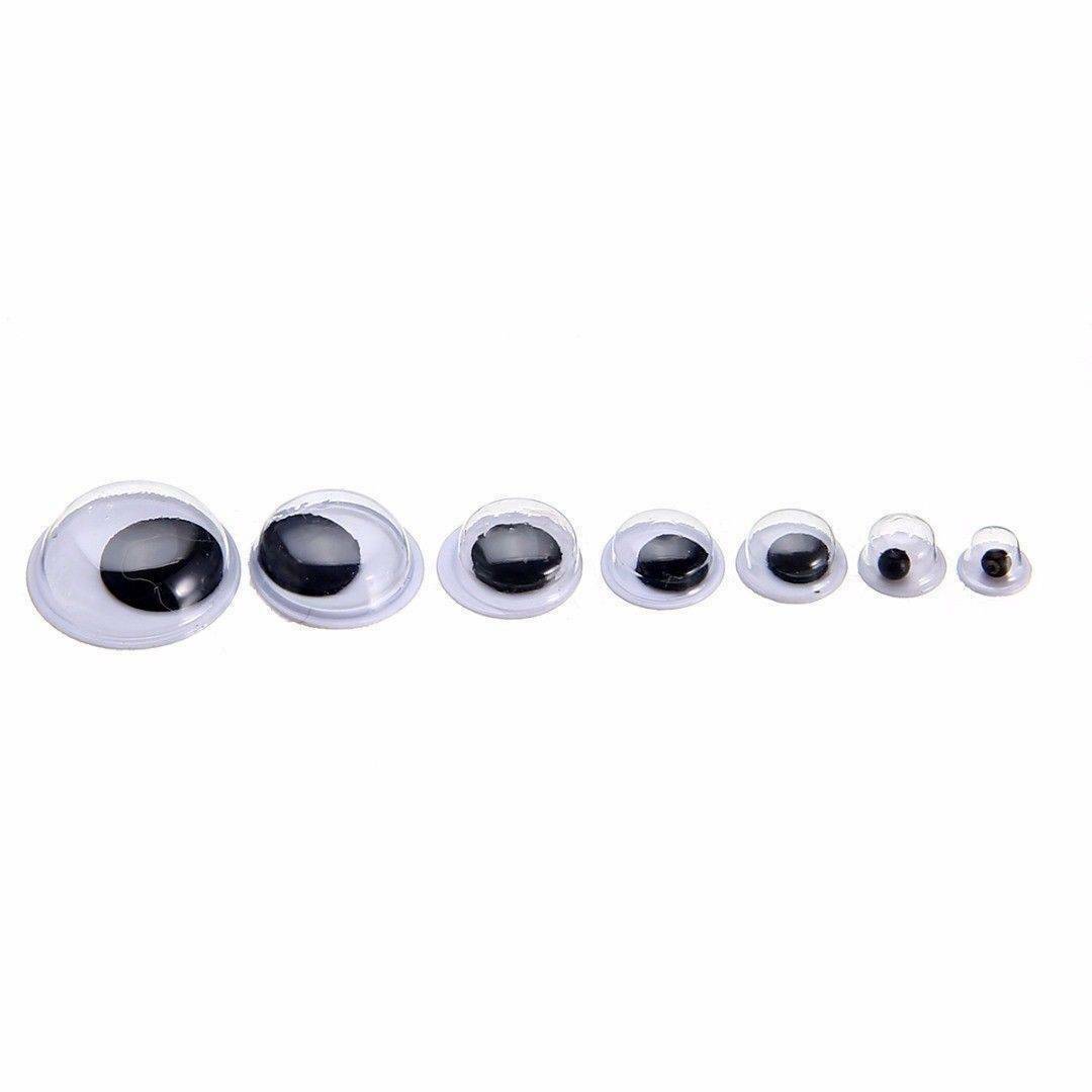 700 Googly Wiggly Wobbly Eyes SELF ADHESIVE NEW DIY Crafts Mixed 7Sizes 4mm-12mm