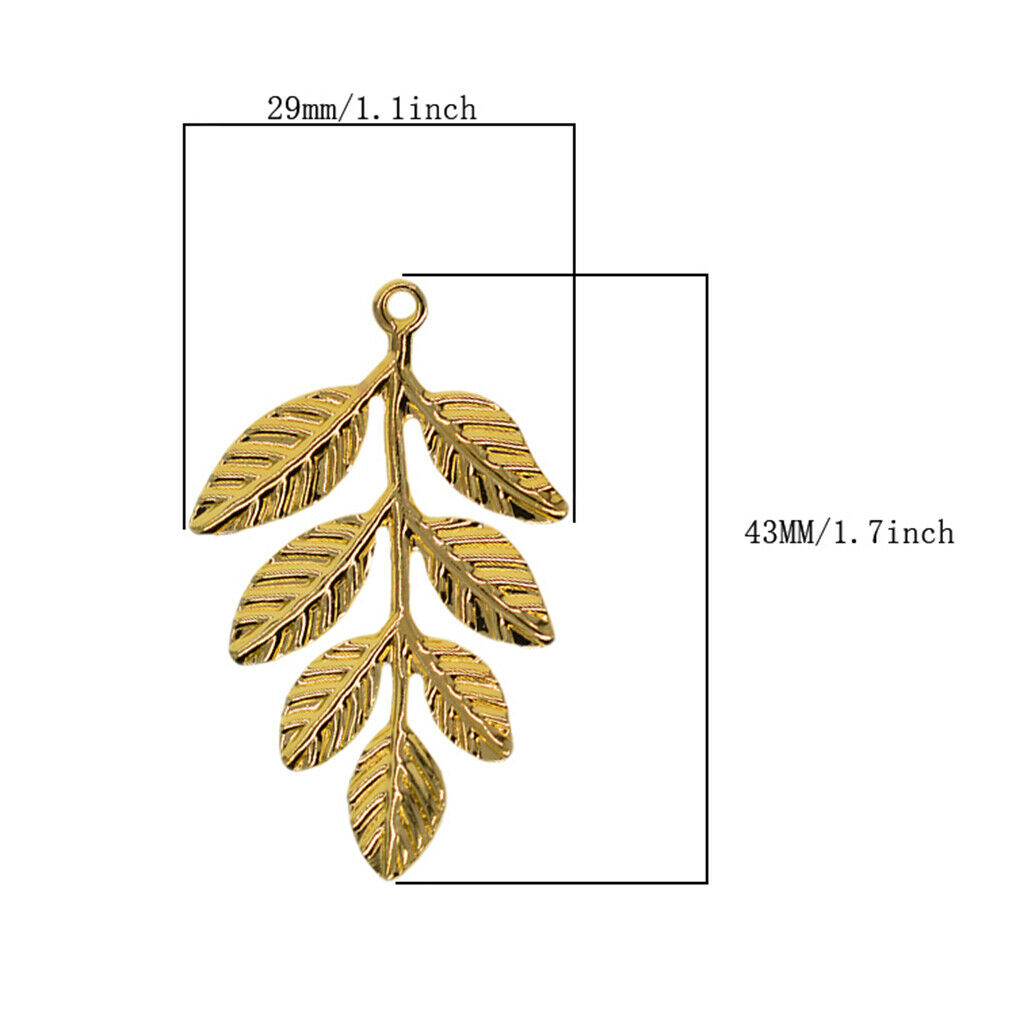 30Pcs Golden Plated Alloy Leaf Branches DIY Charms Pendants Home Decors Gift
