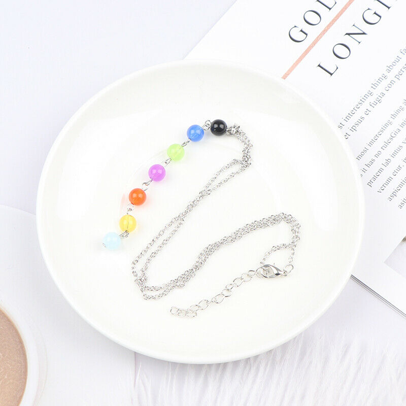 7Chakra Beads Pendant Yoga Reiki Healing Balancing Chain Necklace Jewel.l8