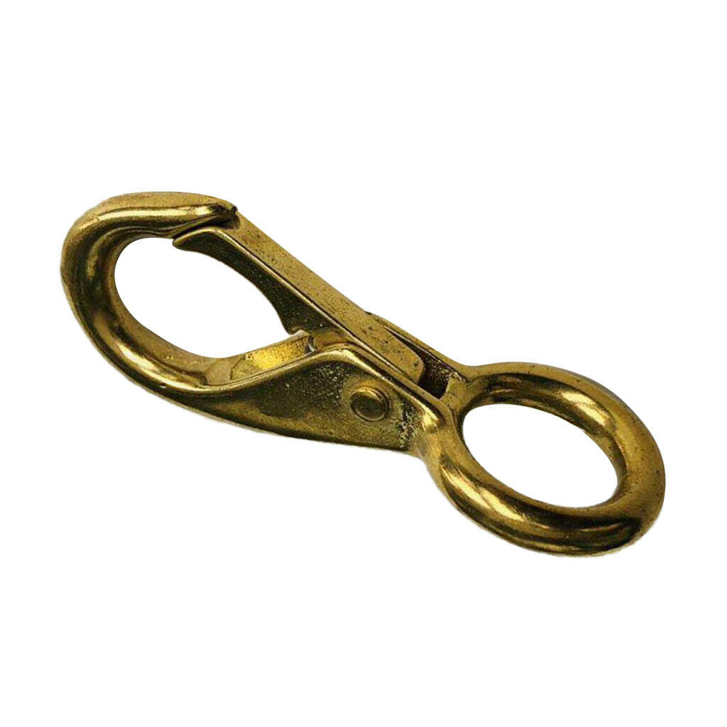 Strong Compact Brass Fixed Eye Spring Snap Hook Clip Marine Boat Fitting