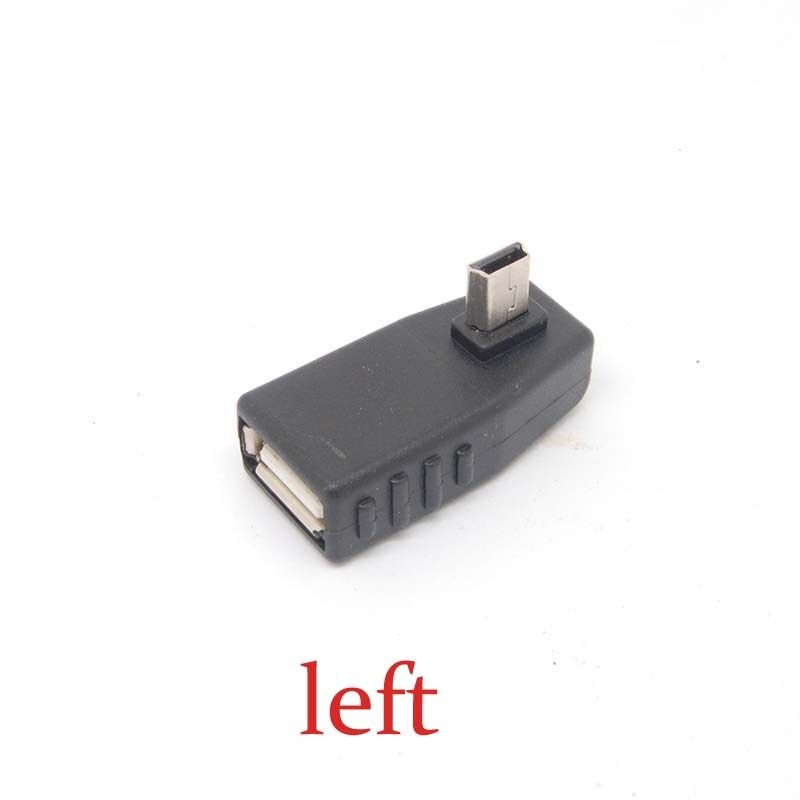 10pcs 90 Degree left  A Female to 5-pin B Male Mini USB OTG Host adapter USB2.0
