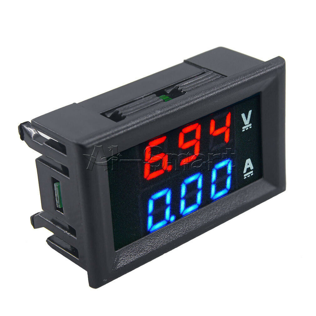 Digital DC 100V 100A Voltmeter Ammeter Blue+Red LED Dual Volt Amp Meter Gauge