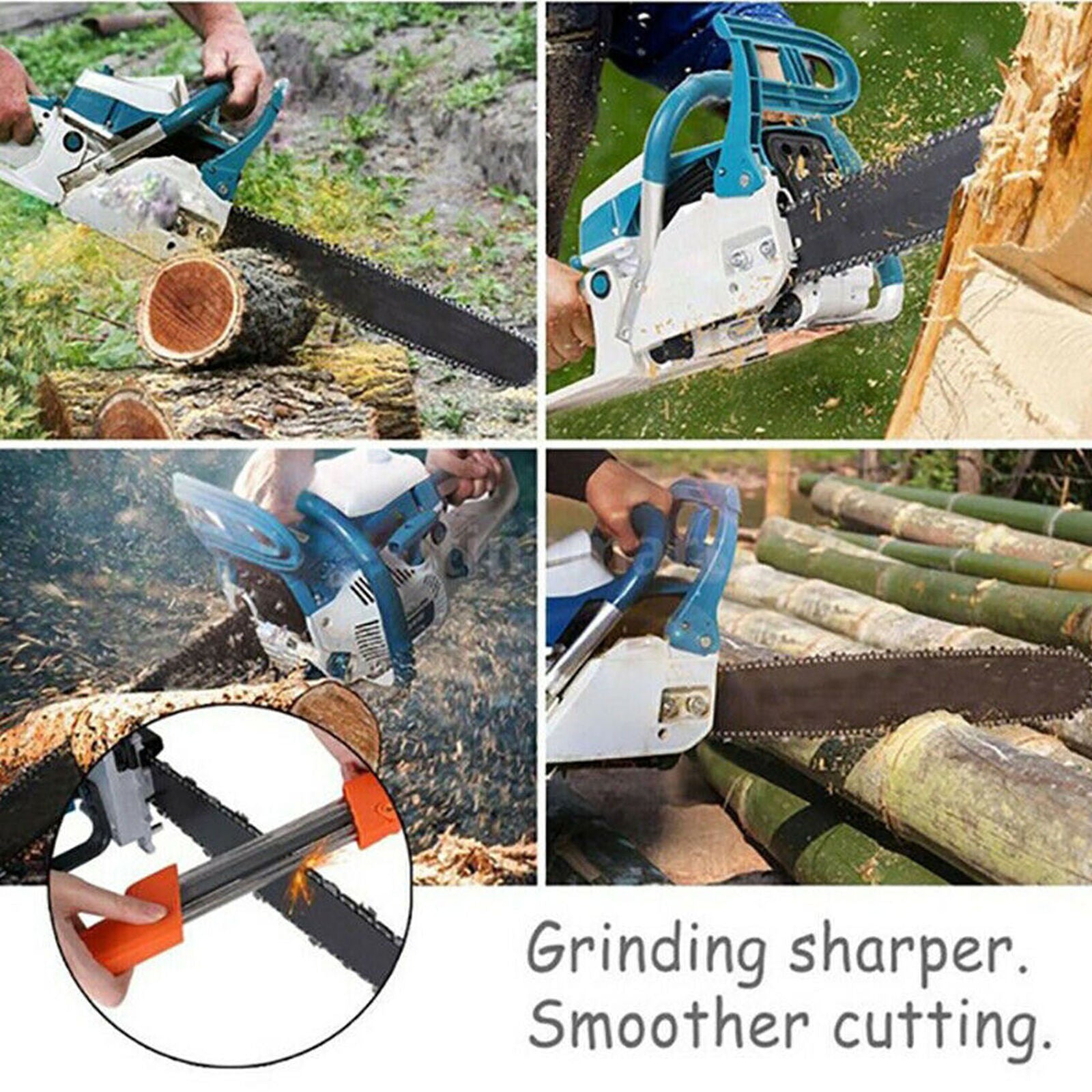 For 2 in 1 Chainsaw Chain Fast Sharpener Metal File 3/8" 4.0mm