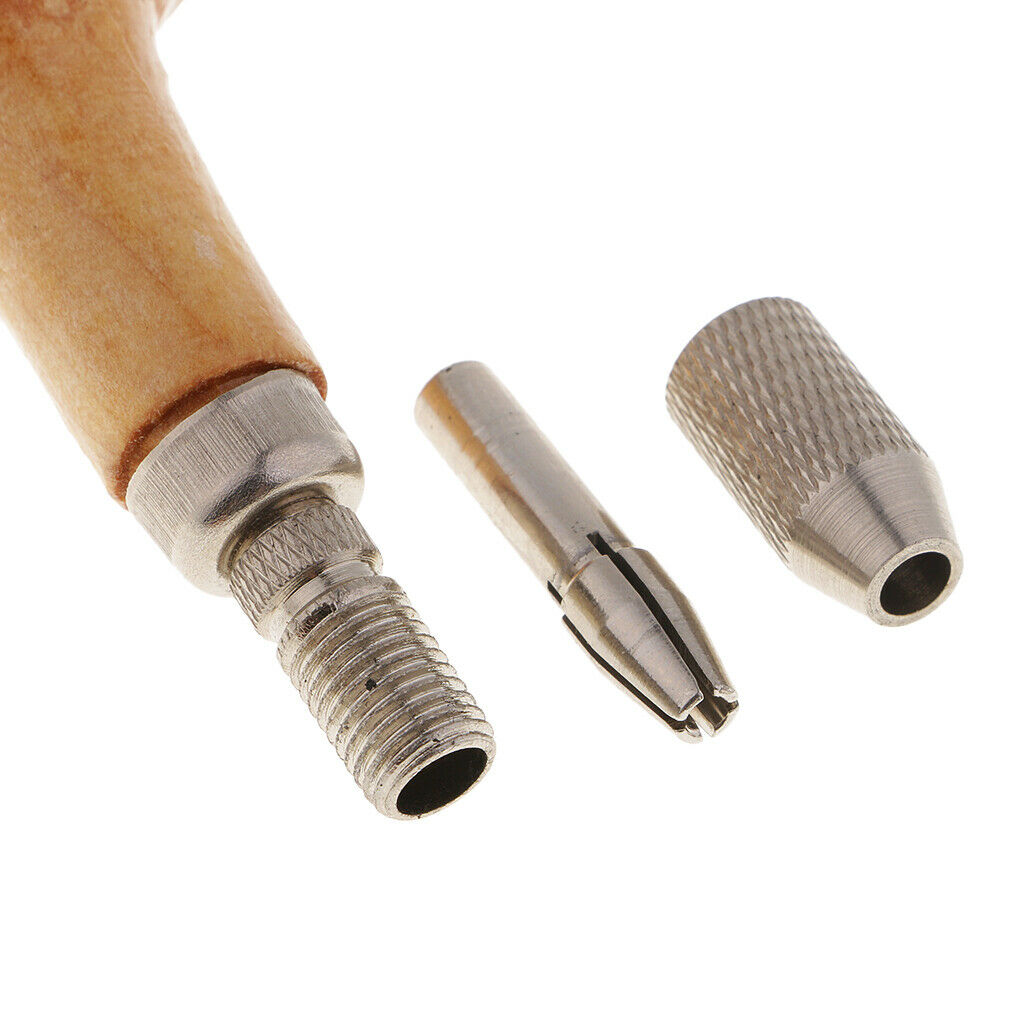 Jewelers Pin Vise Wooden Handle Twisting Hand Twist Drill for Woodworking