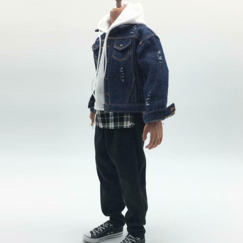 1/6 Scale Cowboy Jacket Trousers Hoodie Top Male Clothes for 12''