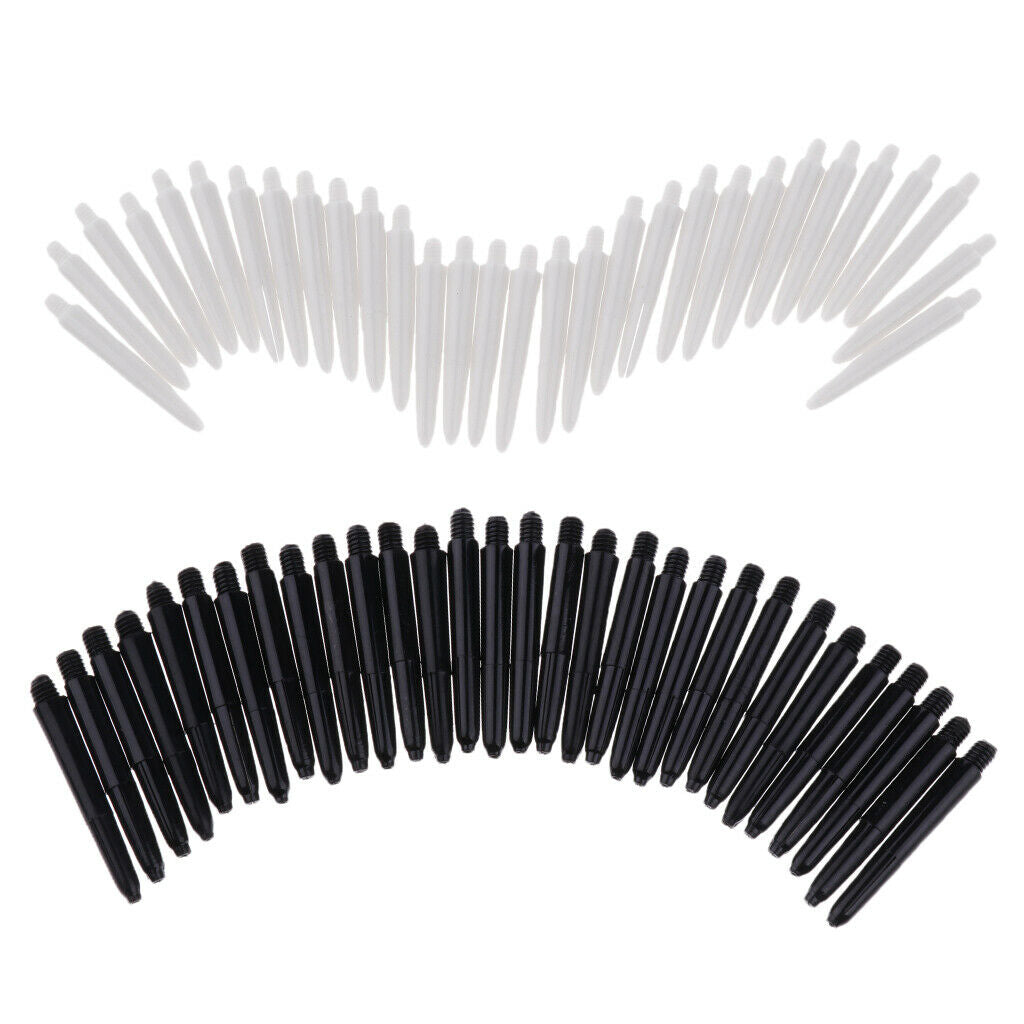60 Pcs Lightweight 35mm 2BA Thread Plastic Tip  Stems White & Black