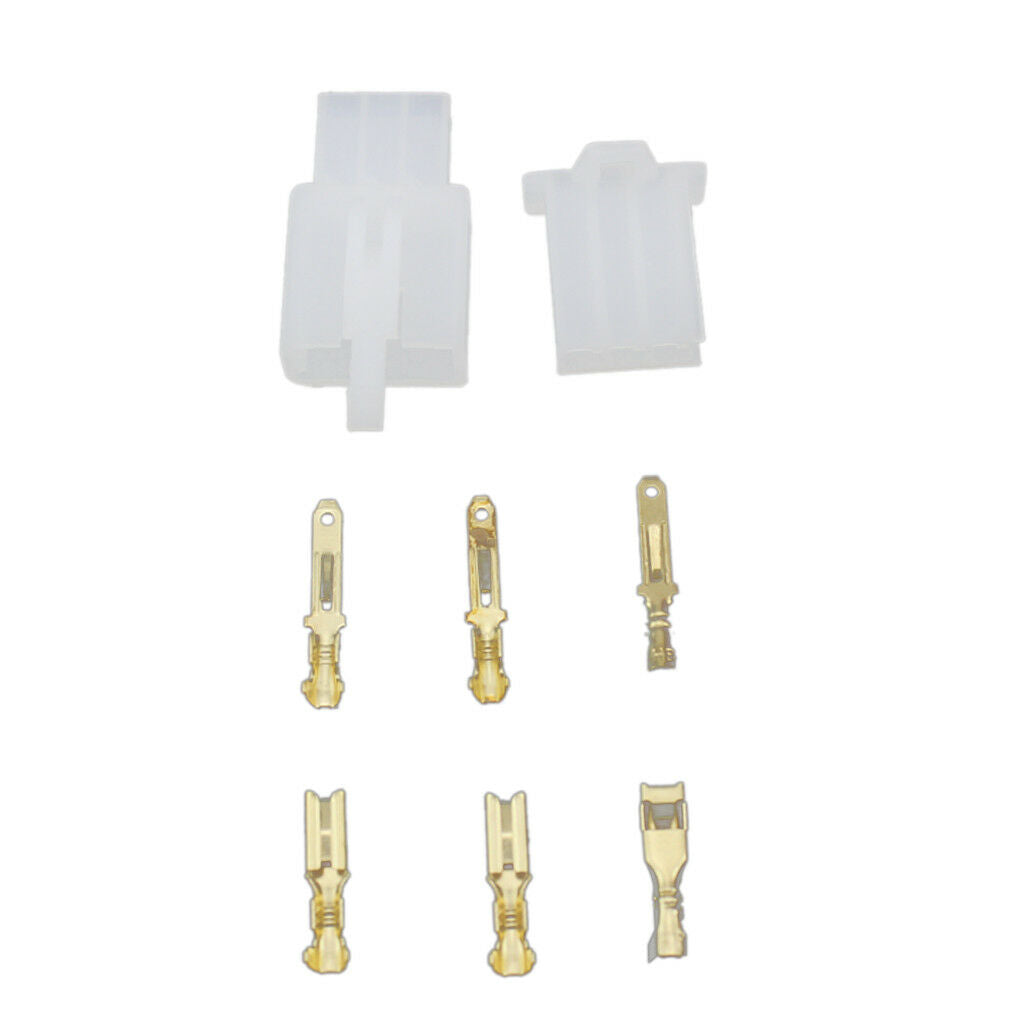 Set of Female and Male Connector Plug 3-way 3 pin Electrical Universal 2.8mm