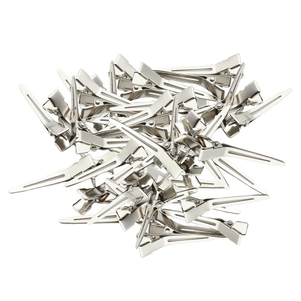 50 Pieces Women Alligator Curl Clips Blank Hair Pins Holders Crafts Projects