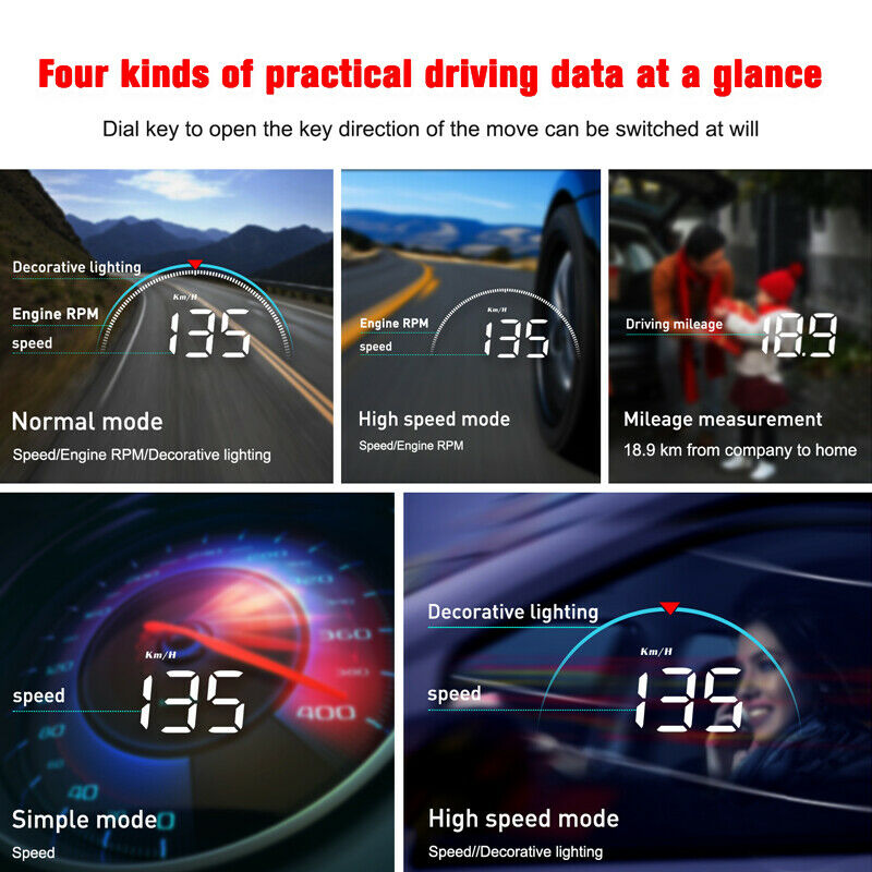 M8 Head Up Display OBD2 Overspeed Warning System Speedometer Projector Voltage