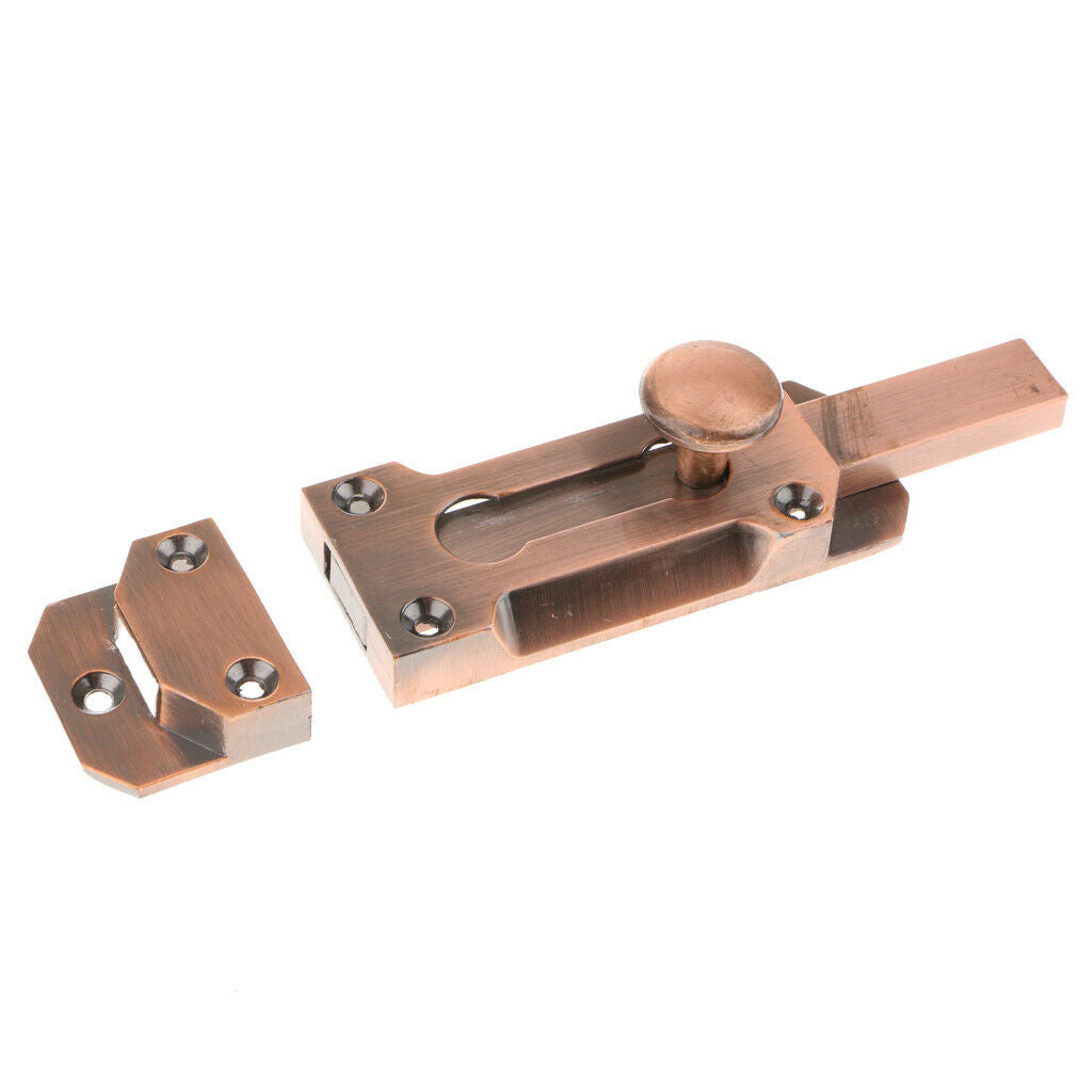 Zinc Alloy Door Slide Hasp Lock Gate Latchbolt Safety Guard Red Copper 4inch