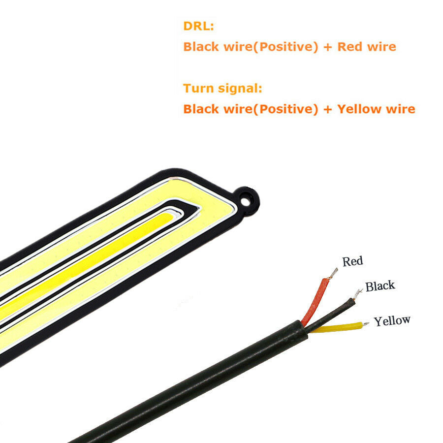 2Pcs 12V COB Flexible U Type Dual Colors Car Truck DRL Fog Daytime Running Light