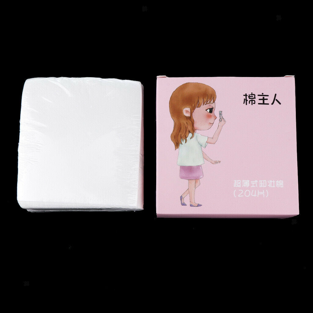 204pcs Makeup Facial Soft Cotton Pads for Face Make Up Nail Polish Removing Pink