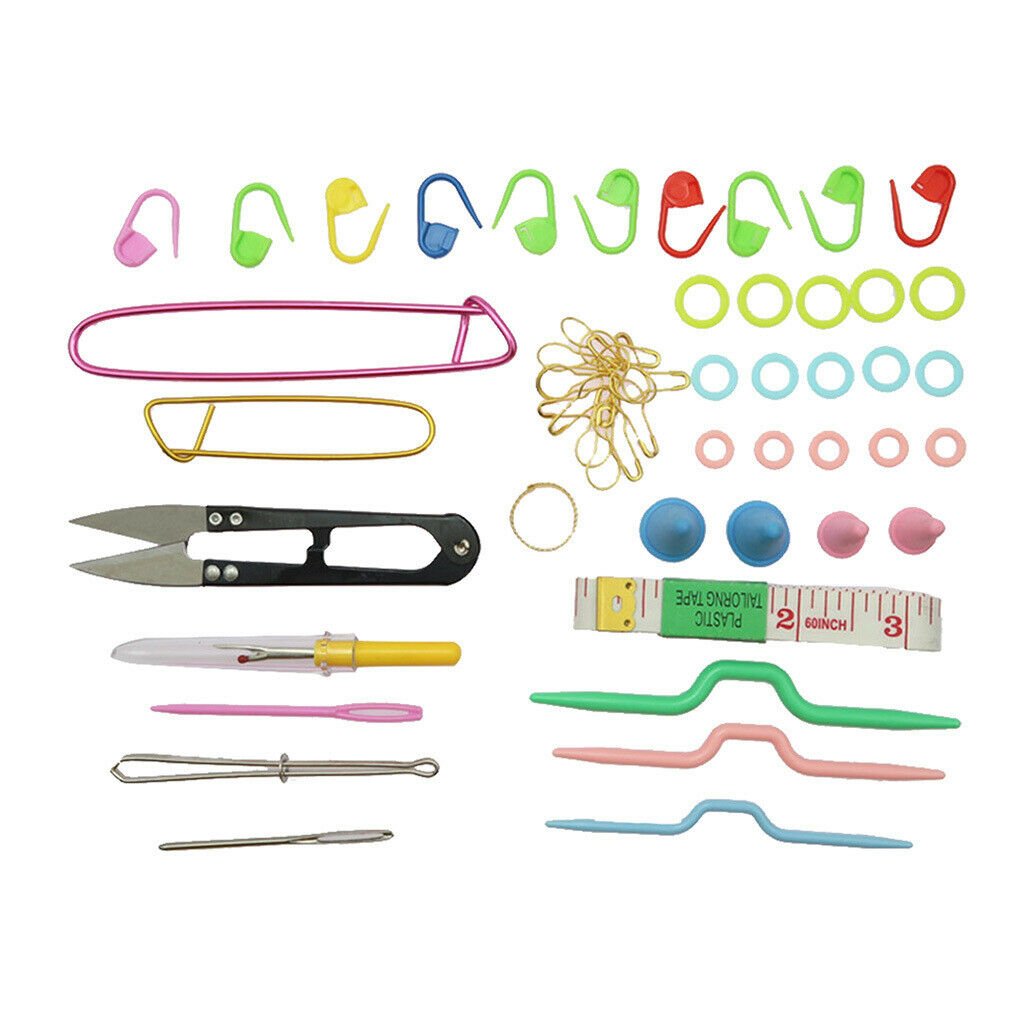57pcs Basic Knitting Tools Accessories Supplies With Case Knit Lots Kit