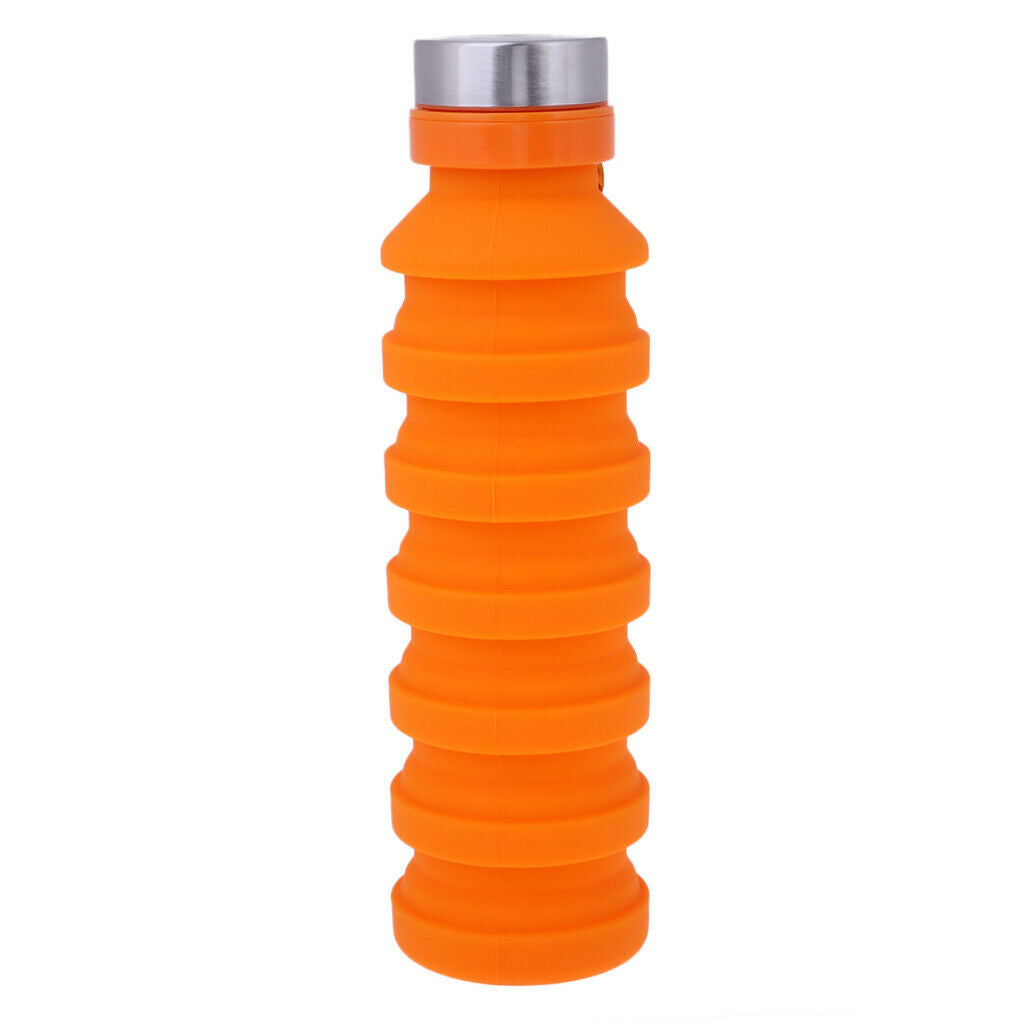 550ml Sports Silicone Foldable Collapsible Water Bottle Camping Travel