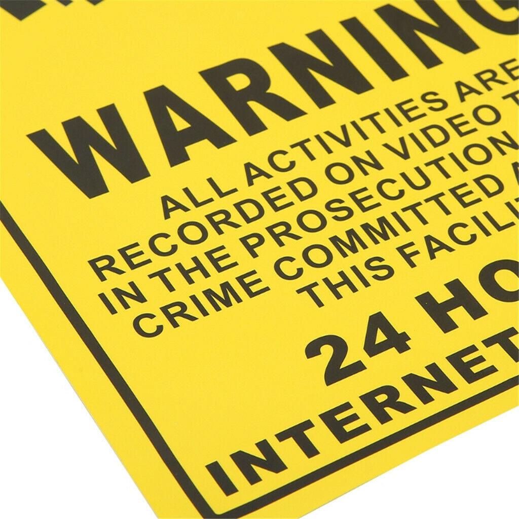 10 Pcs Security Surveillance Warning Sign Decals Stickers for CCTV Camera 24