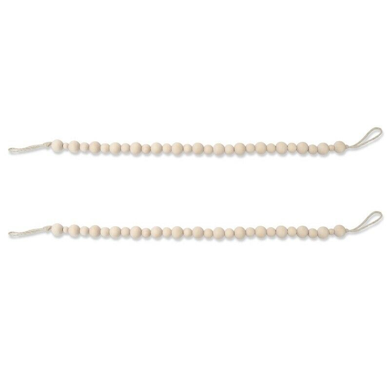 Set of 2 Curtain Tie Backs, Natural Wood Drapery Tiebacks, Window Treatment,S3Y8