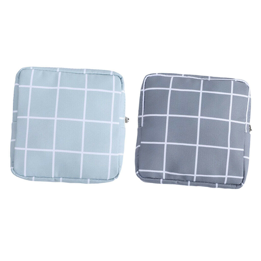 2Pieces Sanitary Bag Napkin Towel Coin Storage Organizer for Women Girls