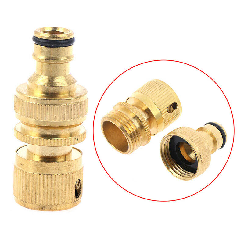 1pair Garden Hose Quick Connector 3/4- Inch GHT Brass Easy Connect FittinJOA Rf