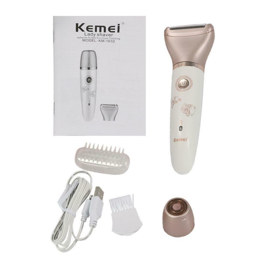 Lady Razor Hair Remover Painless 2-in-1 USB for Face Legs Bikini Underarms