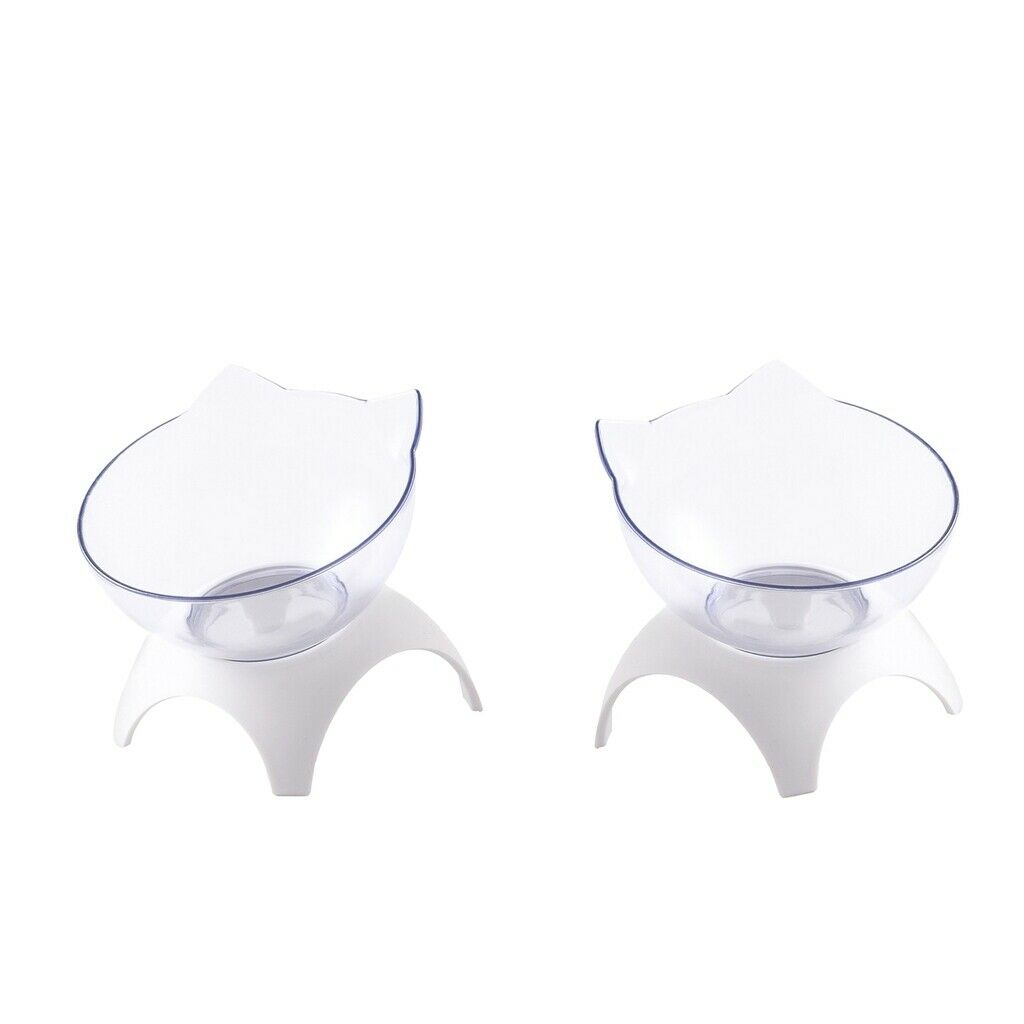 2Pieces Cat Puppy Elevated Bowls Raised Feeder For Cats and Dogs Single Bowl