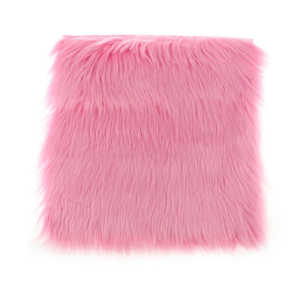 45x45cm Fluffy Shag Area Rug Seat Cushion Floor Mat Bedroom Dining Carpet Pink