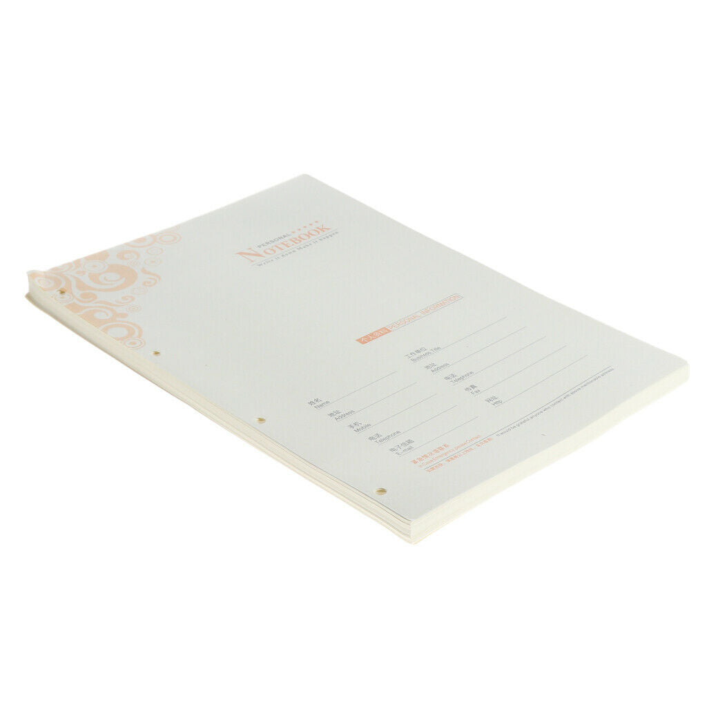 80 Sheets A4 Size 4-Holes Notebook Planner Filler Lined Papers/Journal Dairy