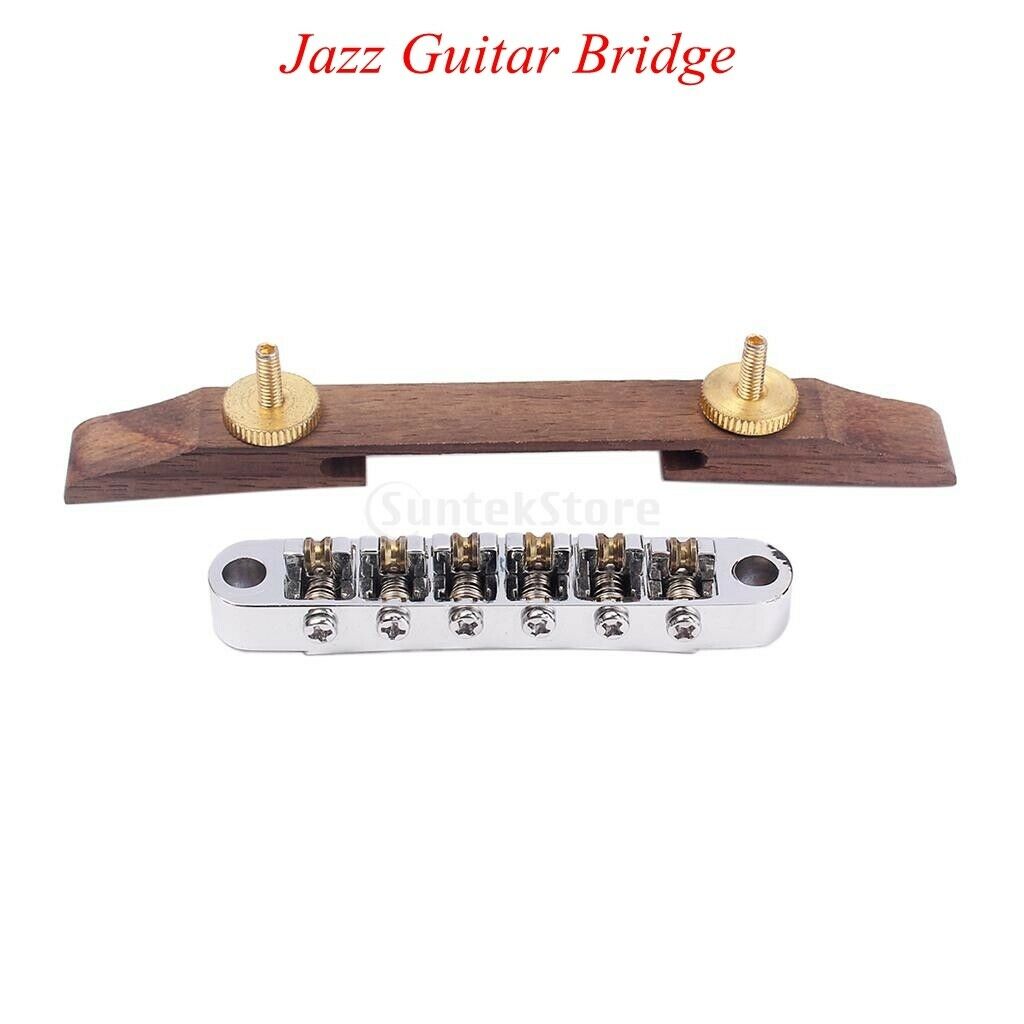 Exquisite Metal Roller Saddles, Rosewood Bridge Replacement for Archtop Jazz