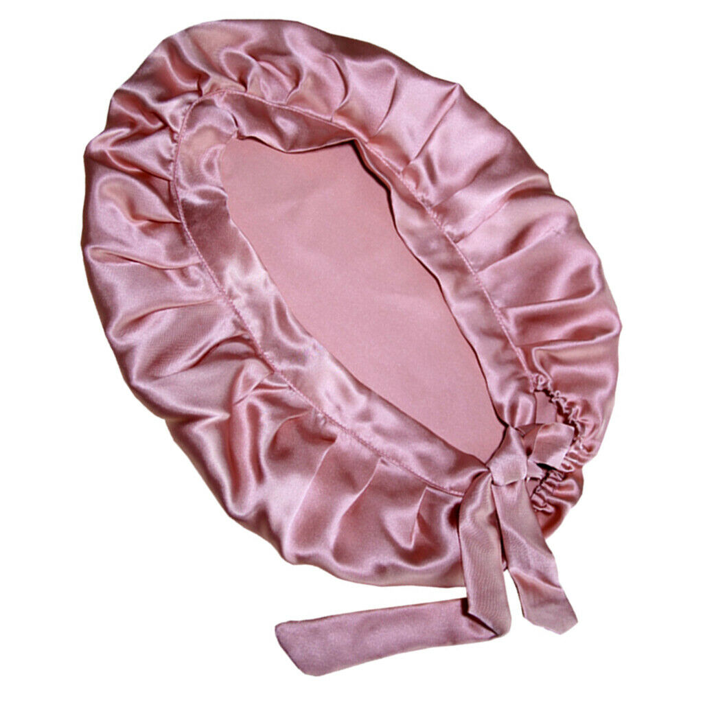 2 Pieces Women Lady 100% Silk Nightcap Sleep Hat Head Wrap Hair Care Bonnet