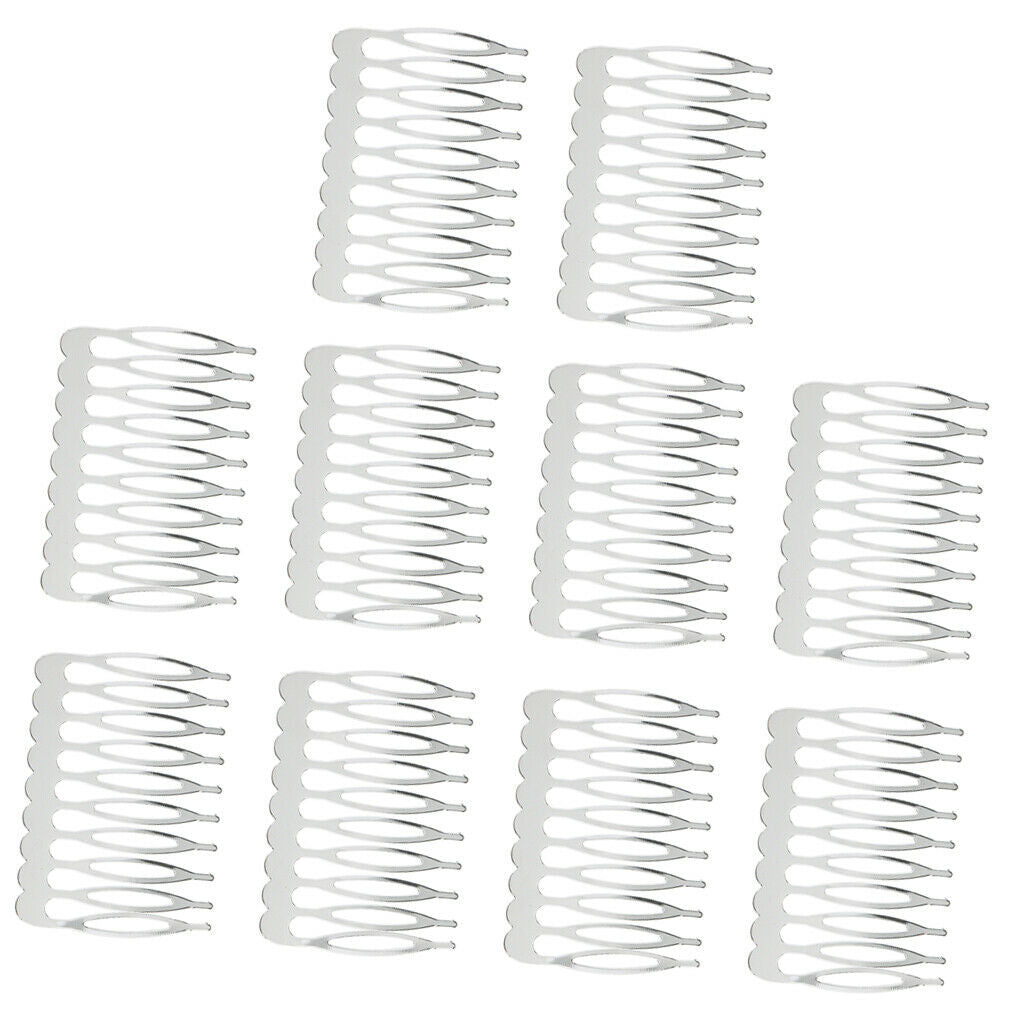 10 teeth DIY metal wire hair clips combs bridal wedding combs