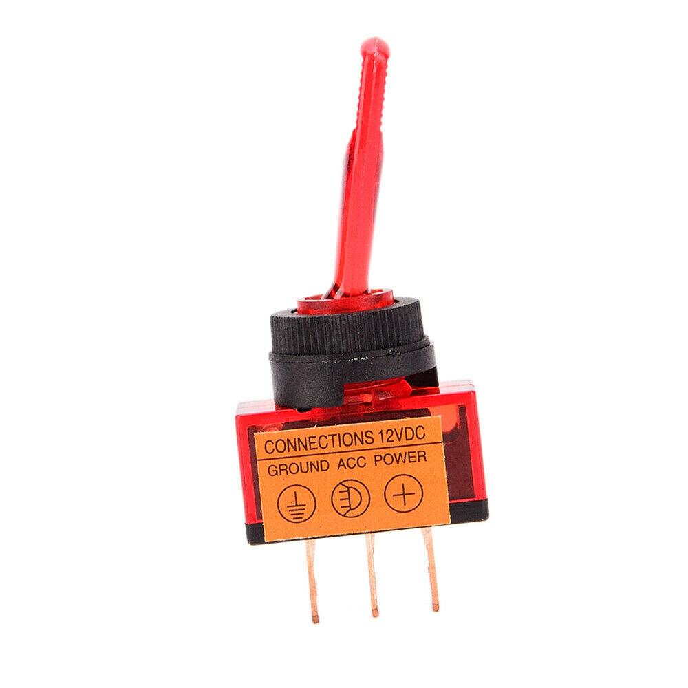 12V 20A LED Light ON-OFF SPST Toggle Rocker Switch 3Pin for Car Boat Red