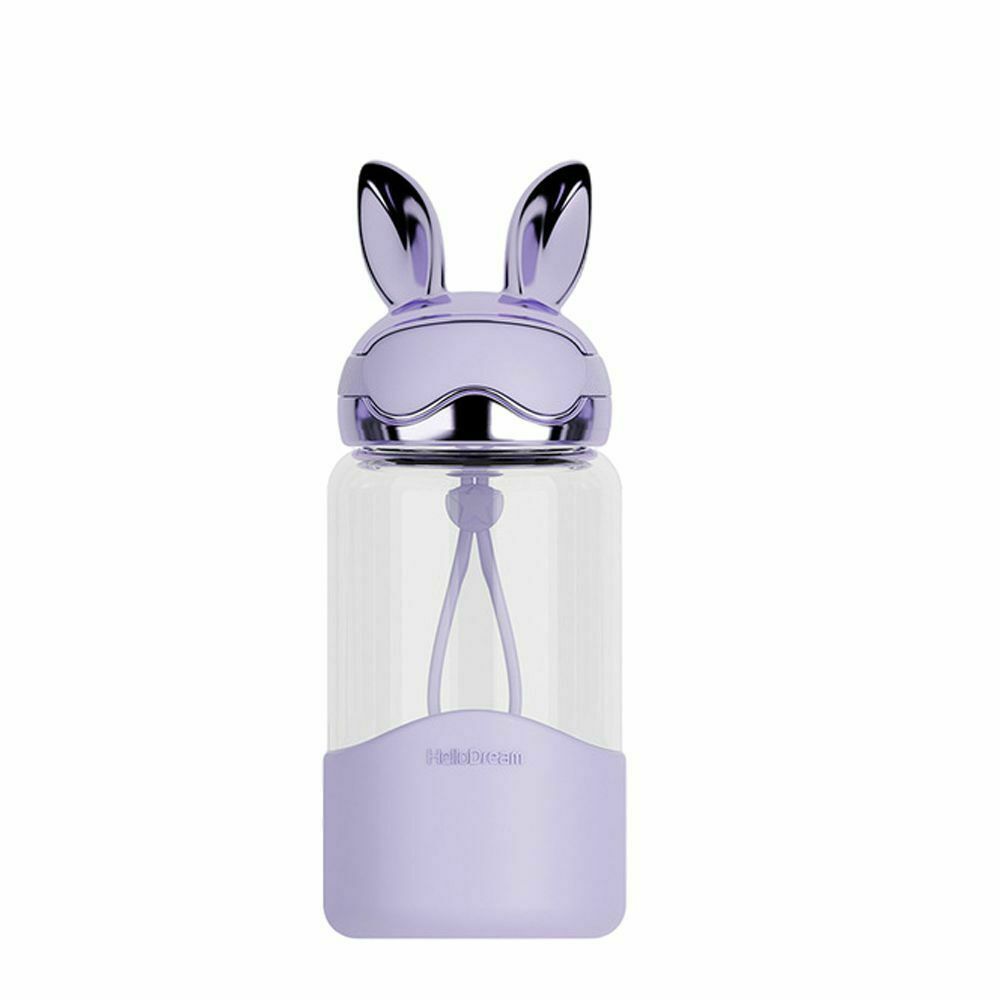 Kids Girls Women Shaker Bottle Rabbit Design 340ml Glass Water Bottle Water Cup
