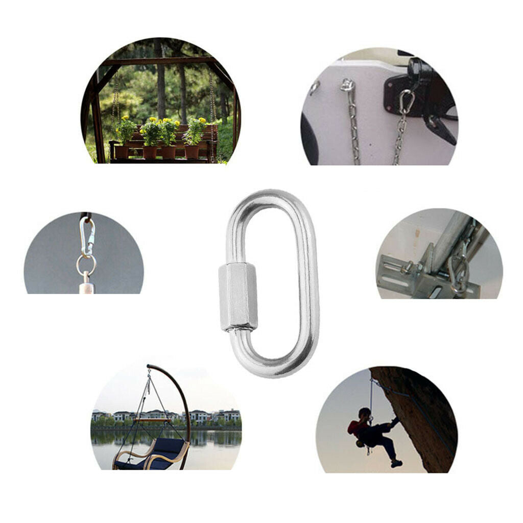 Quick Link Screw Lock Chain Fastener Hook Carabiner 304 Stainless Steel