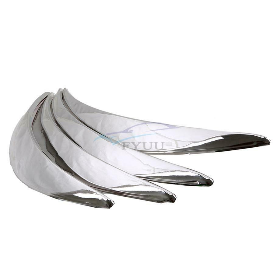 Universal Car Wheel Eyebrow Arch Trim Lip Fender Chrome ABS Protective Film x4