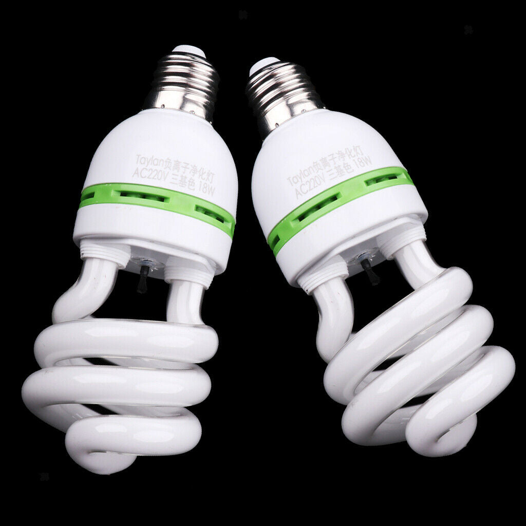 2 Pcs E27 Negative Ion Spiral Light Bulb Ionizer Anion Air Purifier Bulb 18W