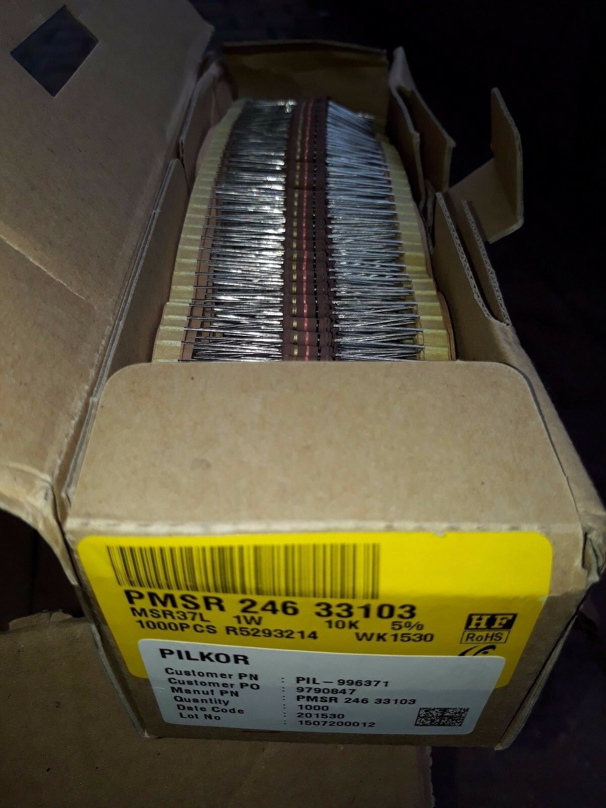 50pcs PILKOR MSR37L 10K 1W 5% RESISTORS! CARBON COMP REPLACEMENT!