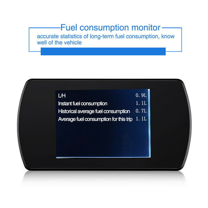 4.3'' Car HUD Head Up Display OBD2 Speedometer Warning Smart Digital Meter RPM
