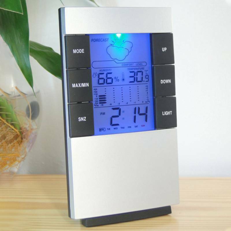 Simple Digital Electronic Weather Alarm Clock Home Room Temperature Hygrometer!