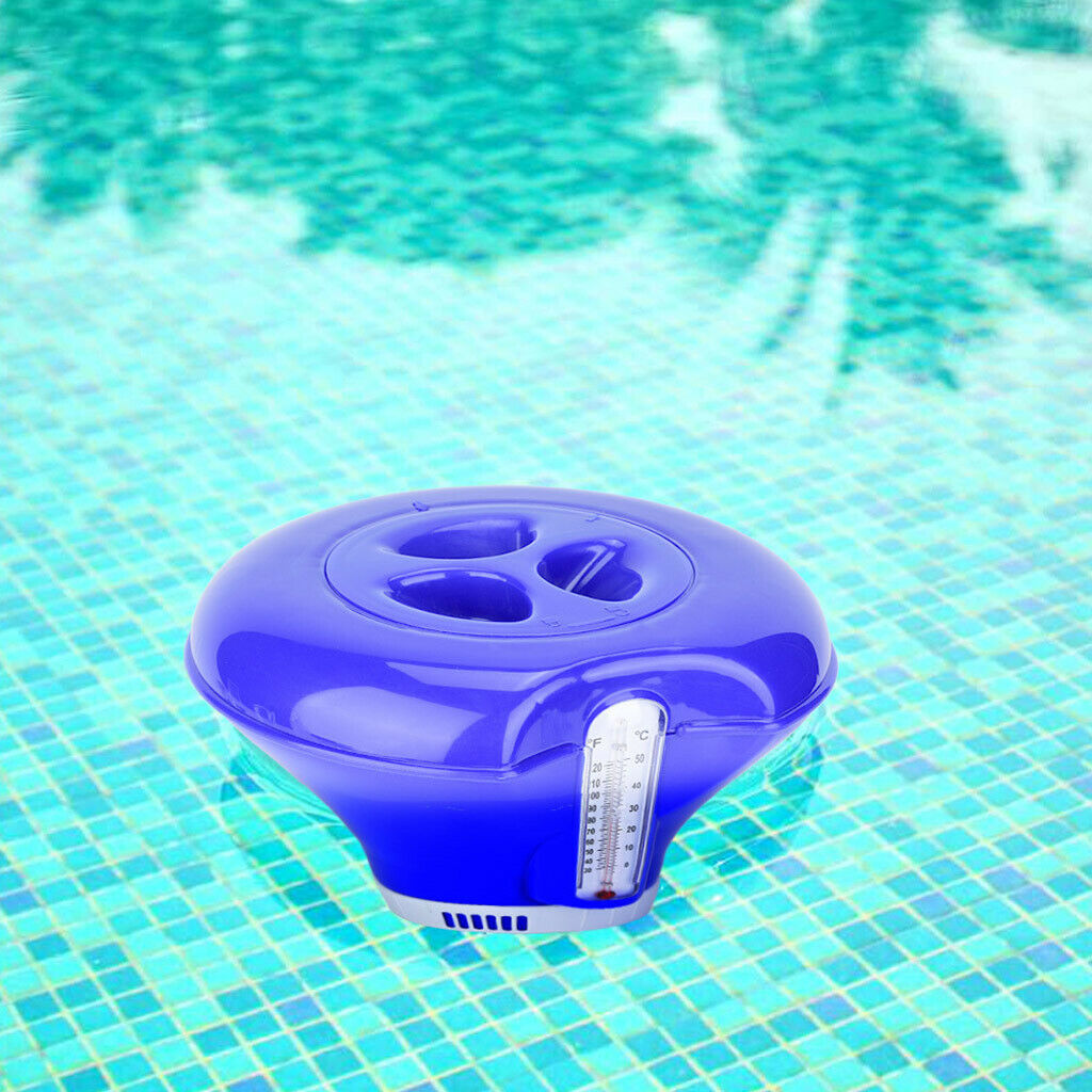 8 Inch Floating Chlorine Dispenser with Thermometer Spa Tub Swimming Pool