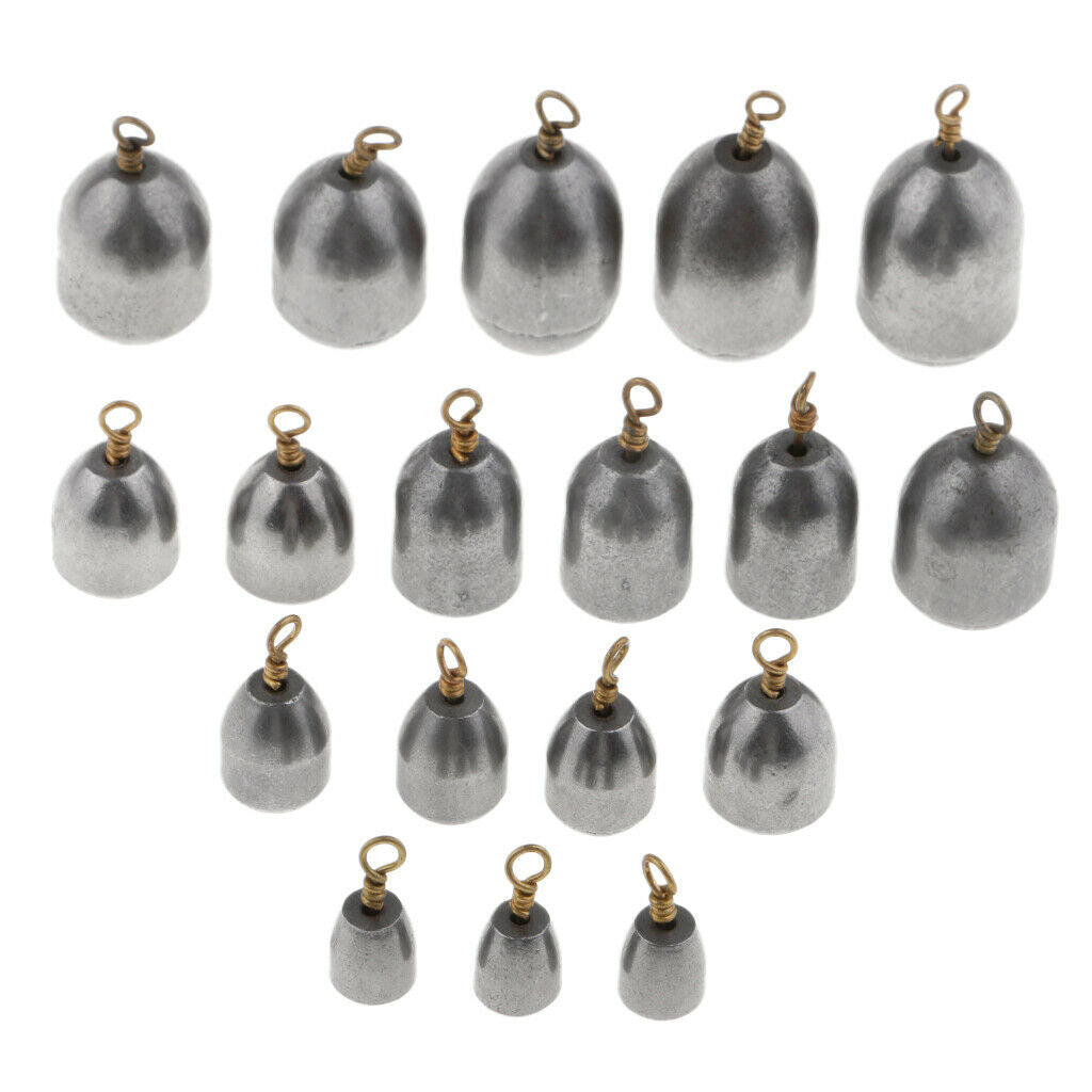 18pcs Iron Sinker Rig Fishing Weights Drop Shot Fishing Accessories 6 Sizes