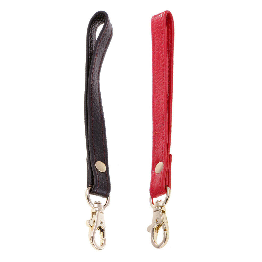 2 lot Short DIY Real Leather Wrist Bag Strap Handbag Wallet Handle Belt