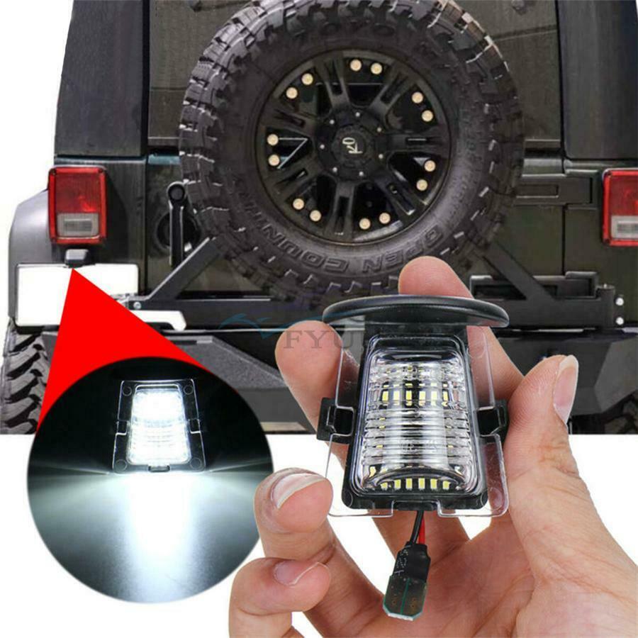 For Jeep JK Wrangler 2007-2018 Car LED Rear Bumper Light License Plate Light x2