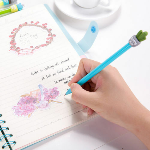 Randomly 2pcs 0.5mm Potted Plant Cactus Black Gel Ink Needlepoint Pen Stationery