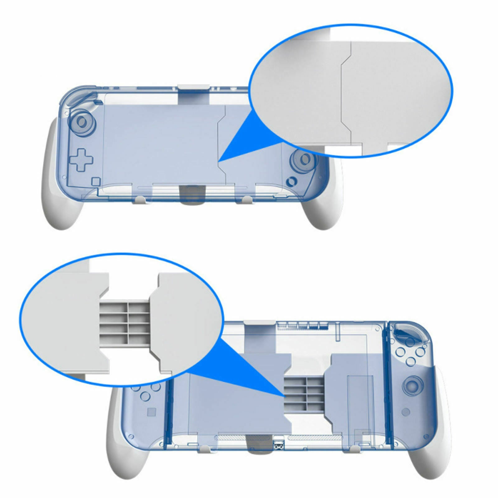 Detachable Hand Grip Case Support Shockproof Organizer for NS Switch White
