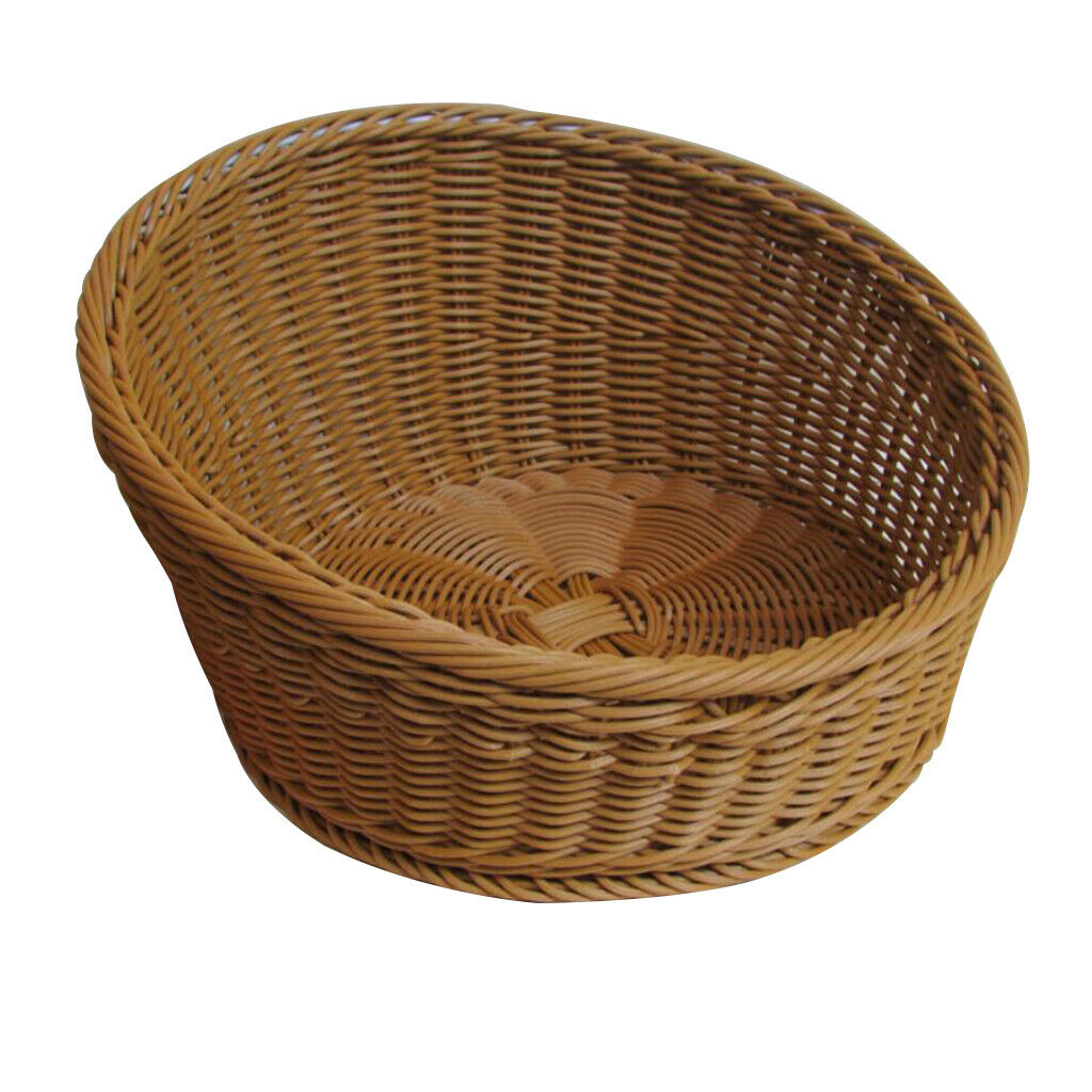 Storage Basket Container for Fruit Snacks Bread Display Kitchen Brown L