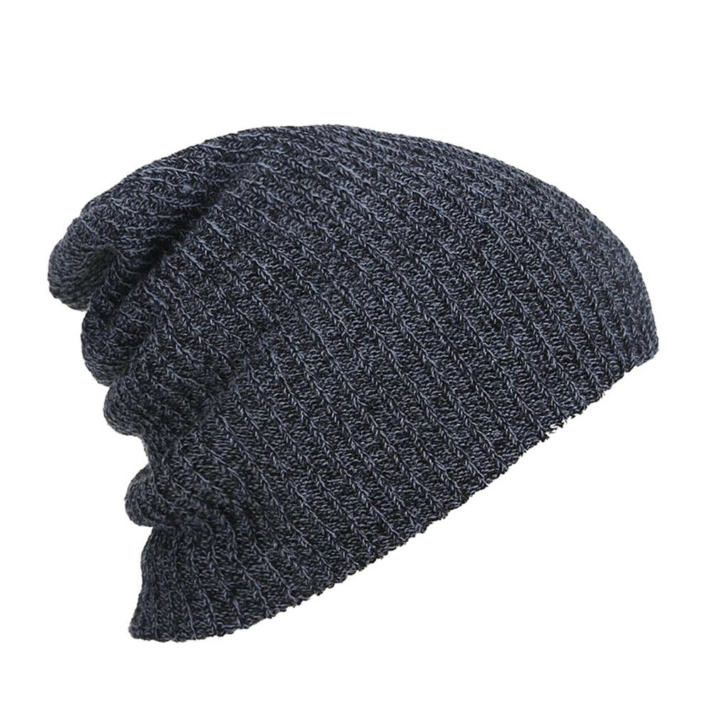 Men WomenCausal  Knitted Baggy Beanie Winter Warm Hat Ski Knit   Black