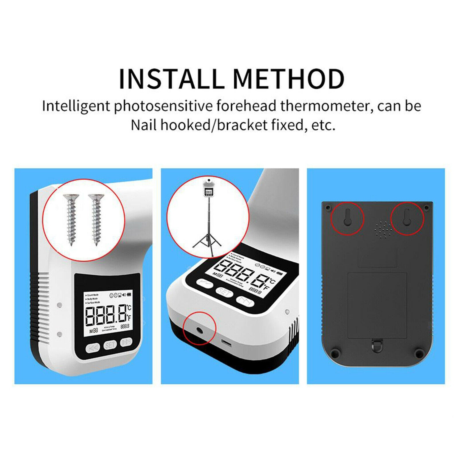 K3 Pro Wall Mounted Infrared Frontal Thermometer Without Fever Alarm