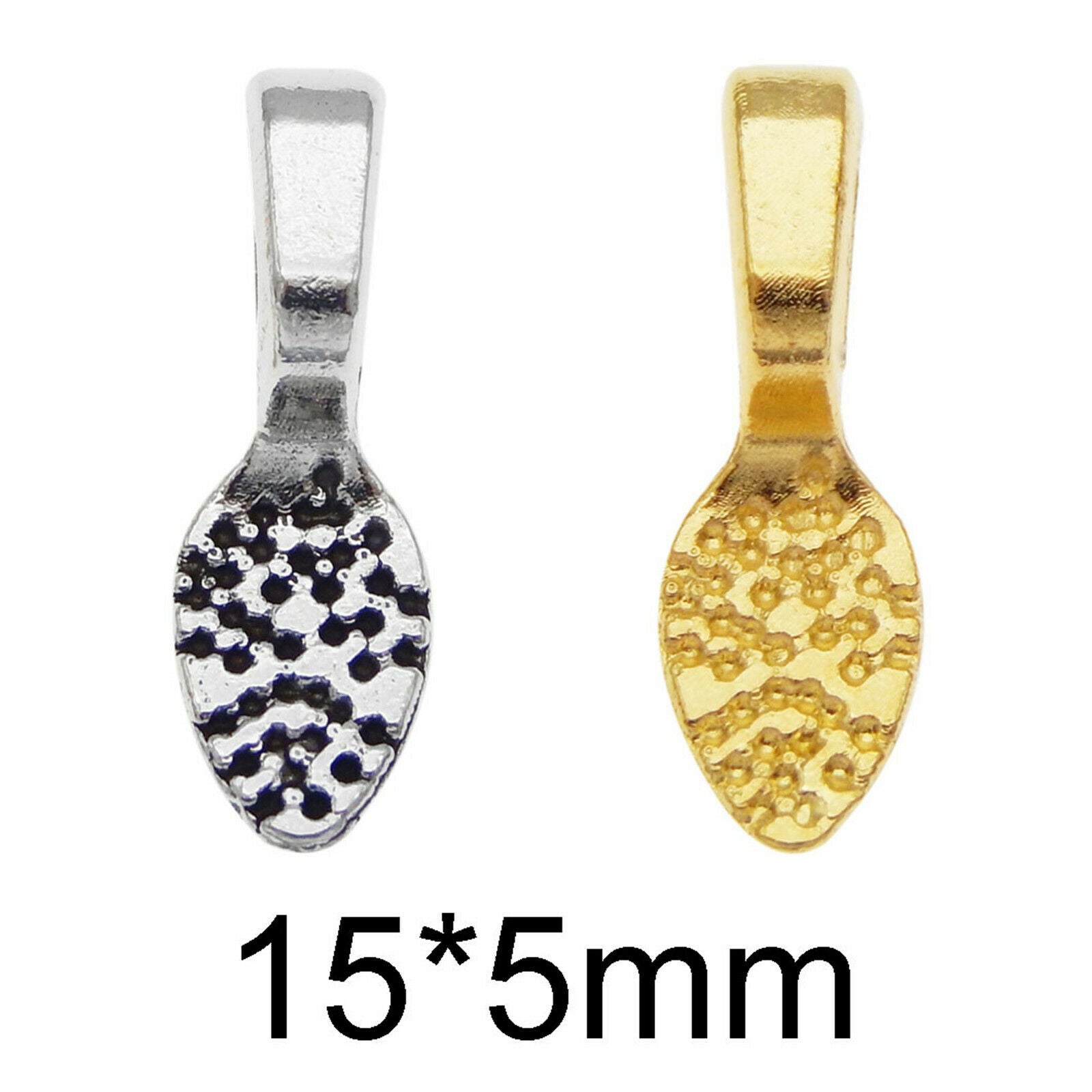 80 pcs Glue On Bails Metal Alloy For Pendant Jewelry Making Connectors 15*5mm