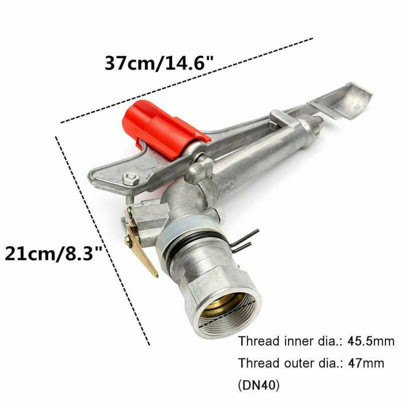 1.5'' Irrigation Spray Gun Sprinkler Gun Large 360° Adjustable Impact Area Water