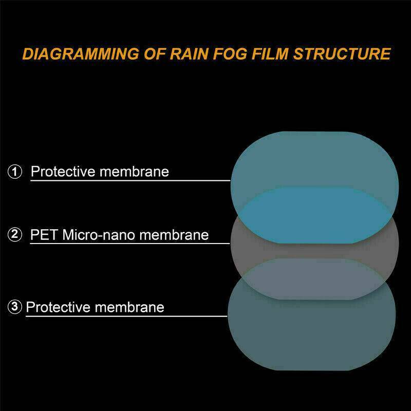 4*Car Rearview Mirror Glass Film Waterproof Anti-Fog Rain-Proof Window Membrane&