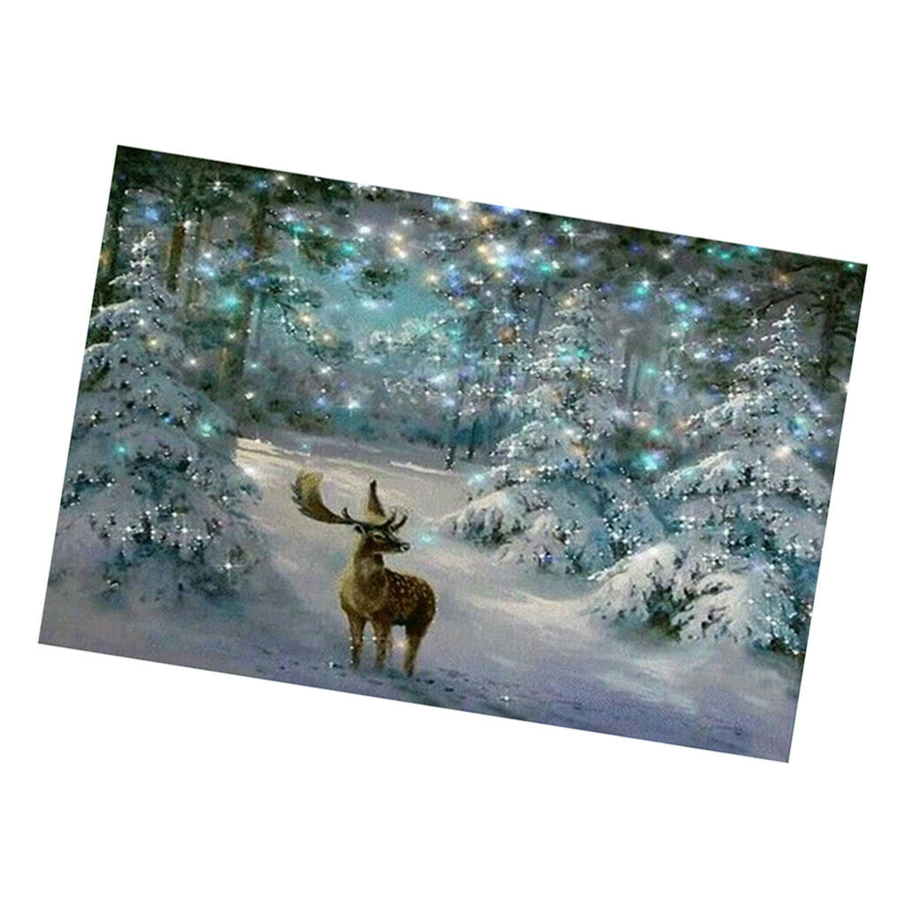 DIY 5D Diamond Painting Kit Lovely Deer Forest Full Drill Cross Stitch Craft